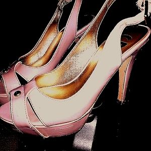 Guess cream  open toe strappy ankle pumps